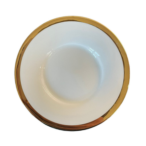 Pier One Porcelain Gold Band 6 Inch Appetizer Tapas Dessert Plates Set of 2 - Picture 2 of 6